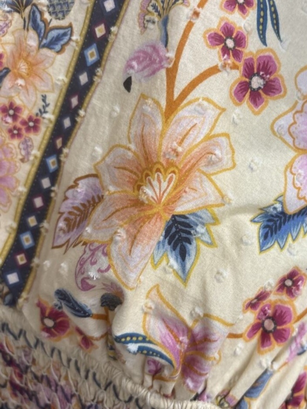 Farm Rio Superbloom Tapestry Maxi Dress Medium Boho Floral Cottagecore Cotton - Picture 12 of 15